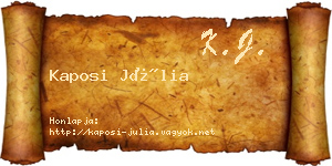 Kaposi Júlia névjegykártya